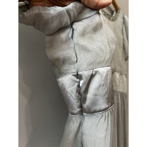 Renaissance Vintage Bridgerton Victorian Midi Dress empire Puff Sleeve XL fits M - Picture 9 of 10